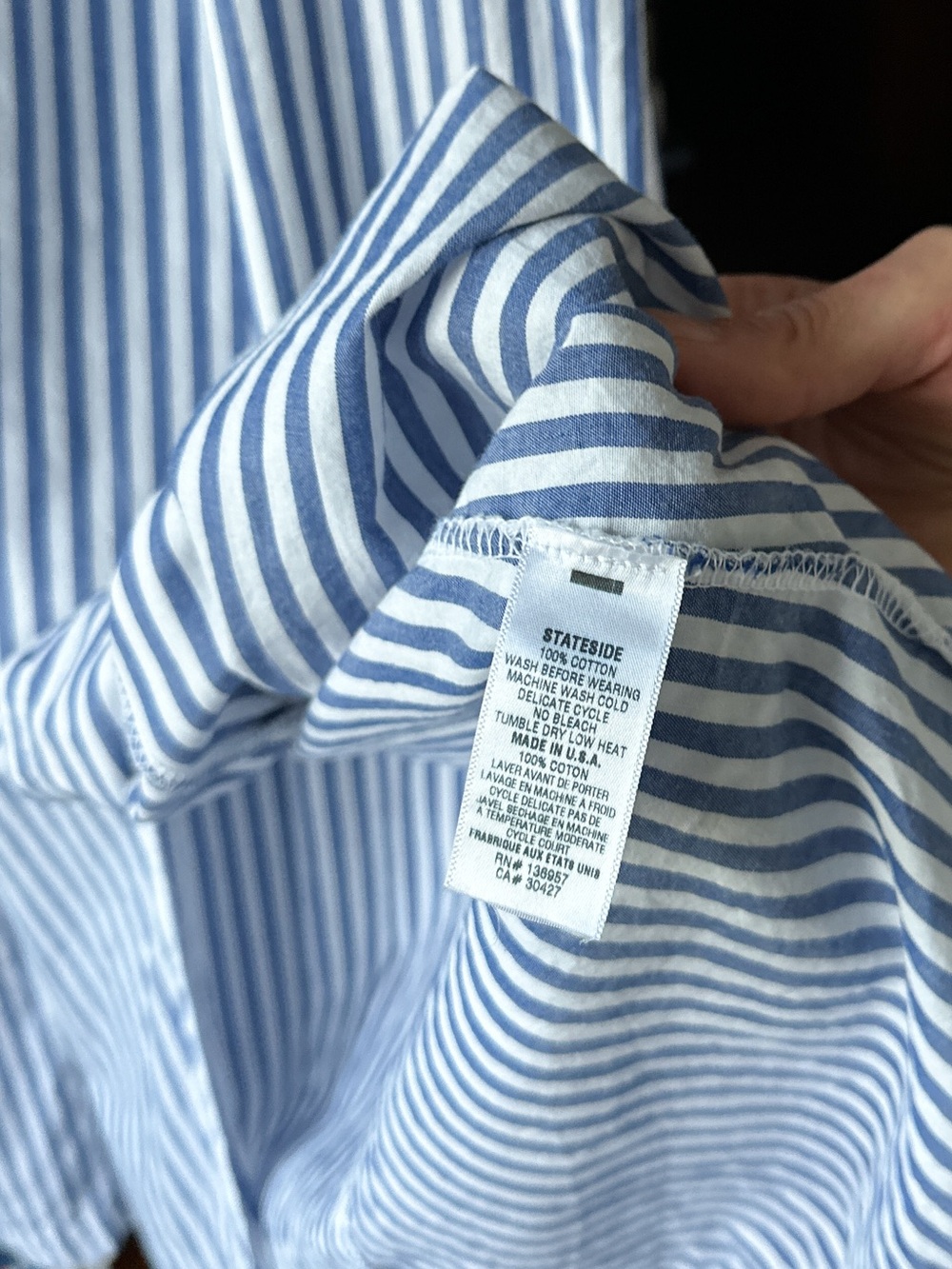 Stateside Blue & White Stripe Maxi Shirt Dress | Nantucket Style | Size Small - Picture 8 of 8